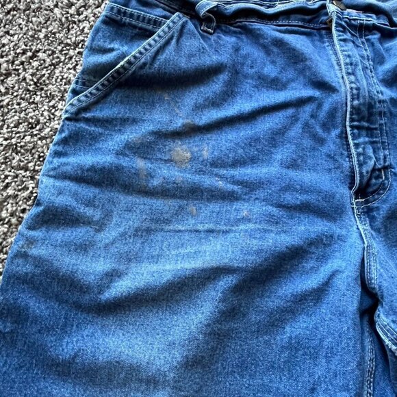 Blue Carhartt Denim Work Shorts Men's Size 38 Classic Cargo Shorts, Jorts Y2K - Picture 3 of 8